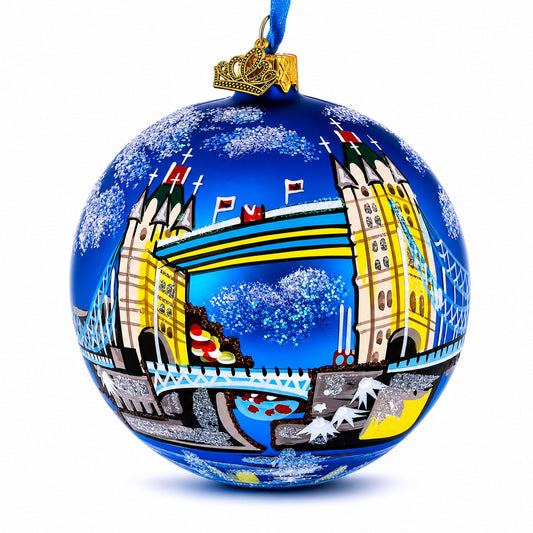 Tower Bridge, London, United Kingdom Glass Ornament 4 Inches