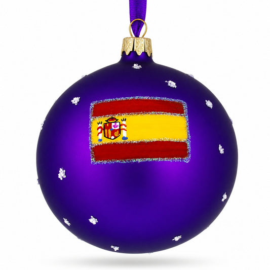 Gran Via, Madrid, Spain Glass Ball Christmas Ornament 4 Inches