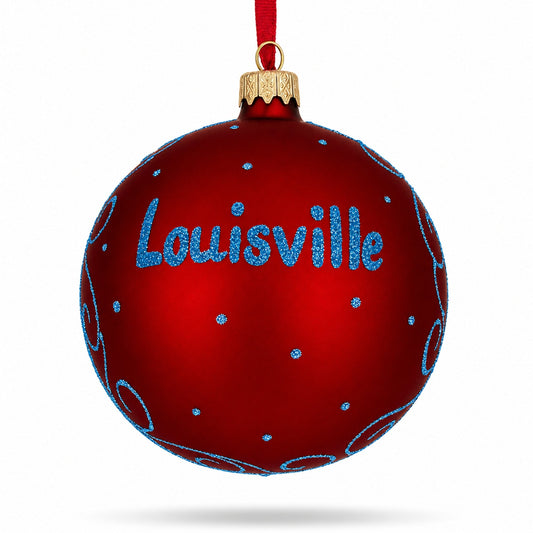 Louisville, Kentucky Glass Ball Christmas Ornament 4 Inches