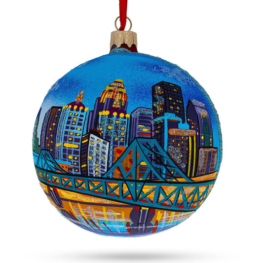 Louisville, Kentucky Glass Ball Christmas Ornament 4 Inches