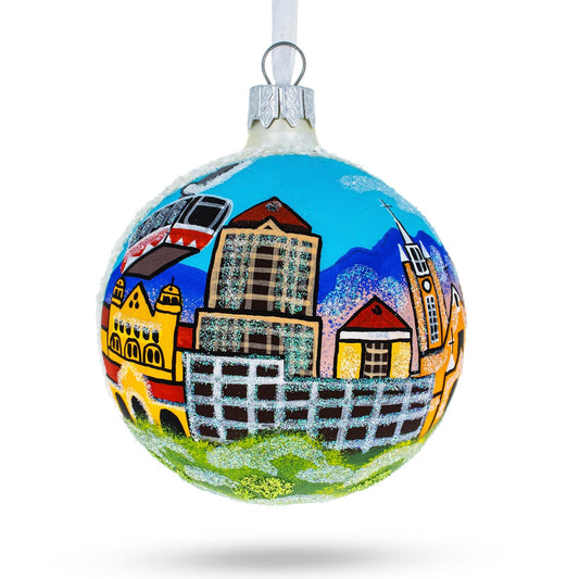 Albuquerque, New Mexico Glass Christmas Ornament 3.25 Inches