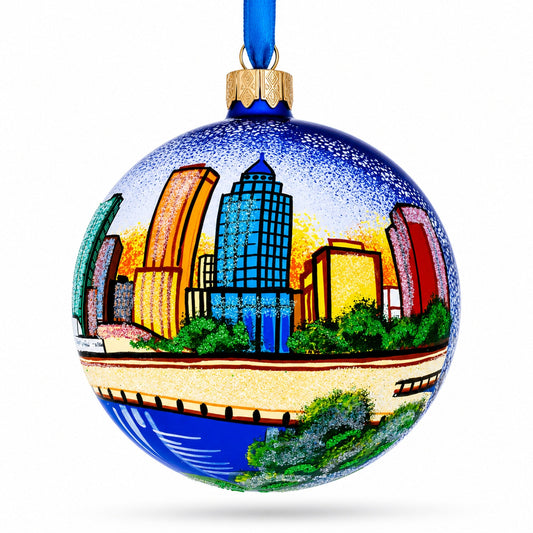 Tampa, Florida, USA Glass Ball Christmas Ornament 4 Inches