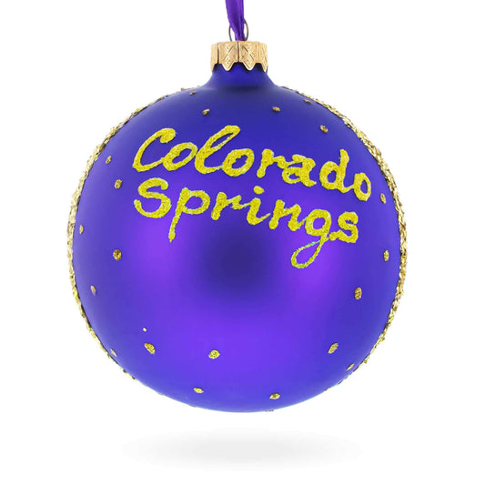 Colorado Springs, Colorado Glass Ball Christmas Ornament 4 Inches