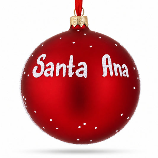 Santa Ana, California Glass Ball Christmas Ornament 4 Inches