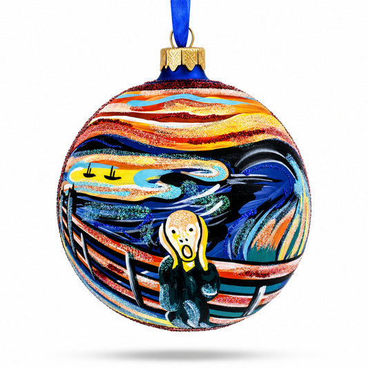 1893 Edvard Munch's 'The Scream' Glass Ball Christmas Ornament 4 Inches