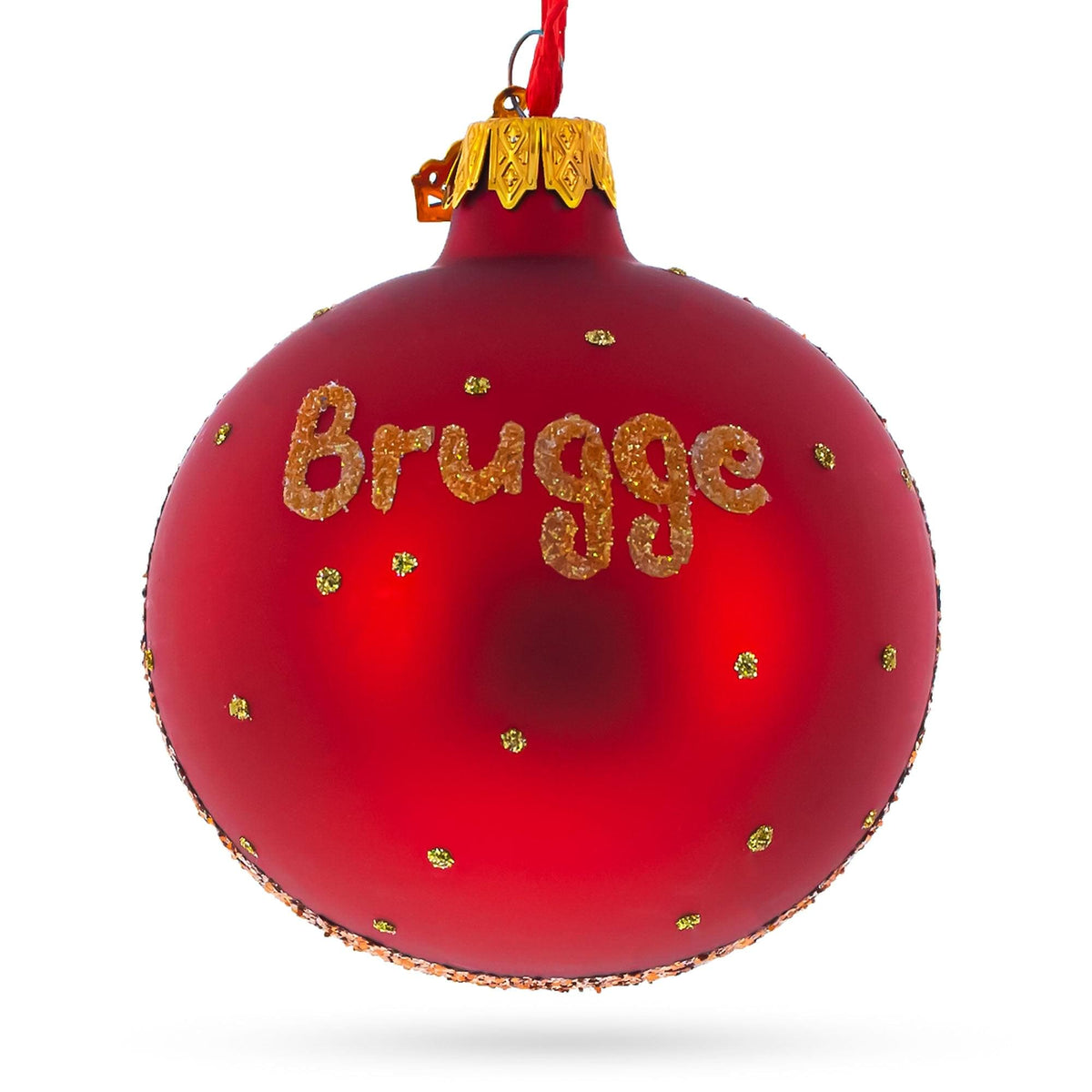 Markt of Bruges, Belgium Glass Ball Christmas Ornament 3.25 Inches