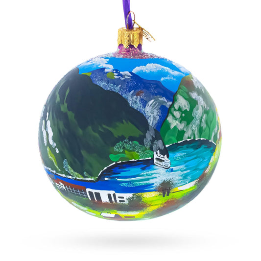 a colorful ornament with a painting on it