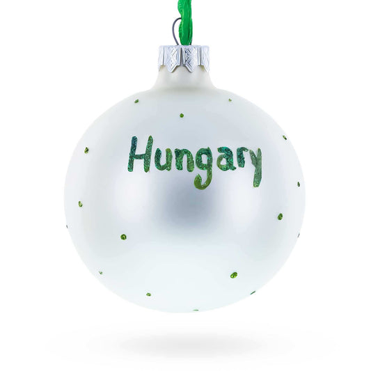 Flag of Hungary Glass Ball Christmas Ornament 3.25 Inches