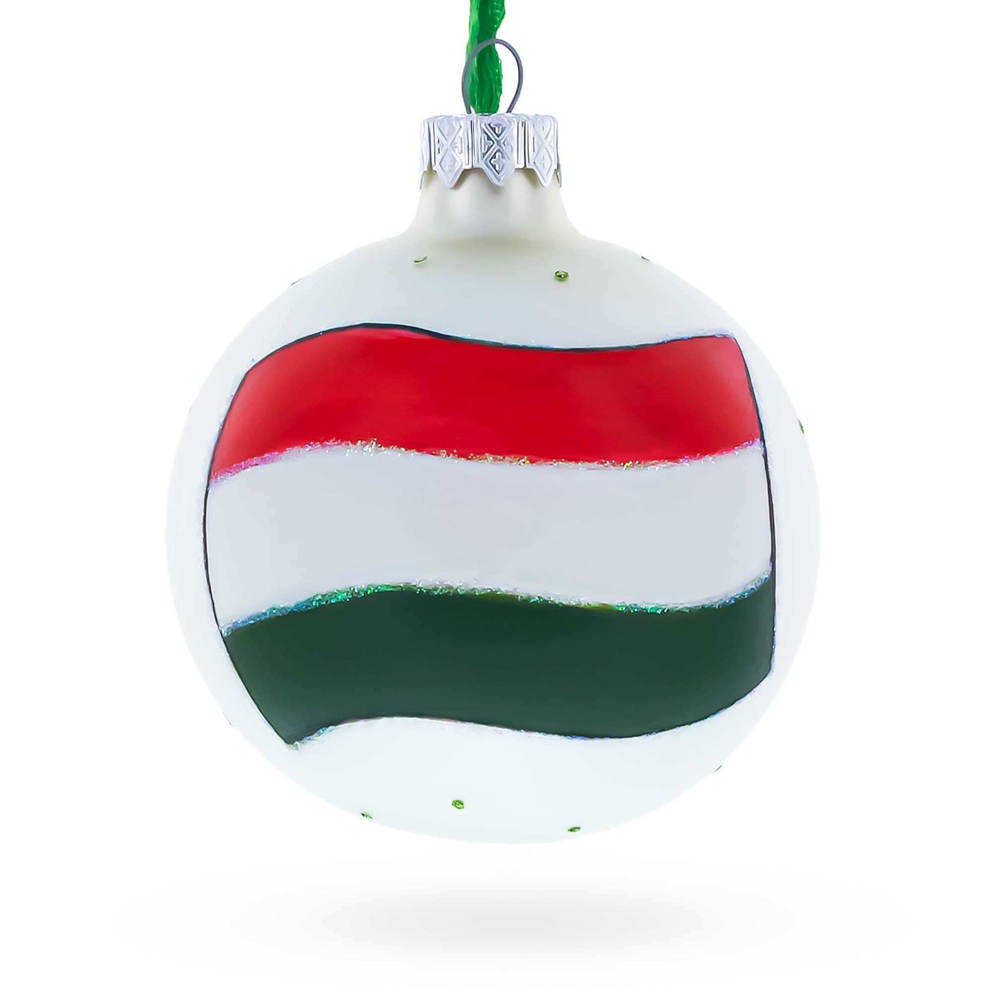 Flag of Hungary Glass Ball Christmas Ornament 3.25 Inches