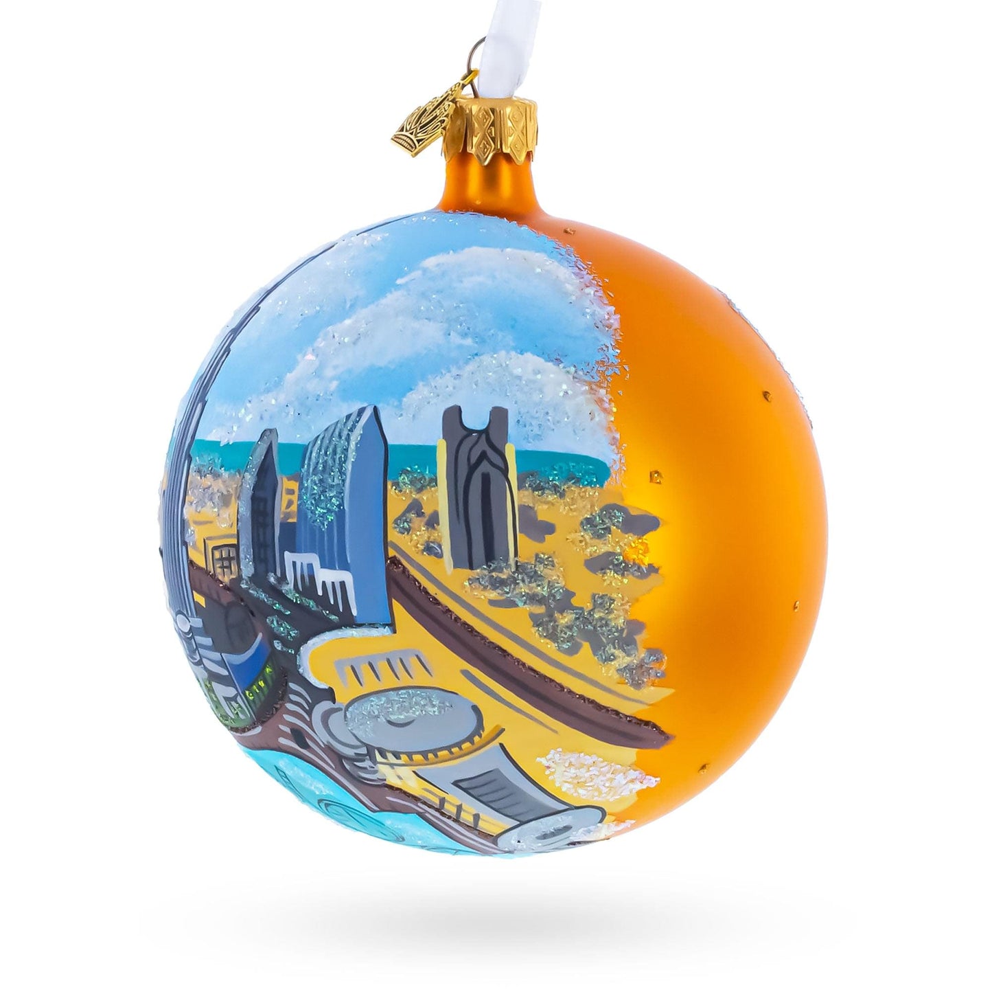 Burj Khalifa, Dubai, United Arab Emirates Glass Ball Christmas Ornament 4 Inches