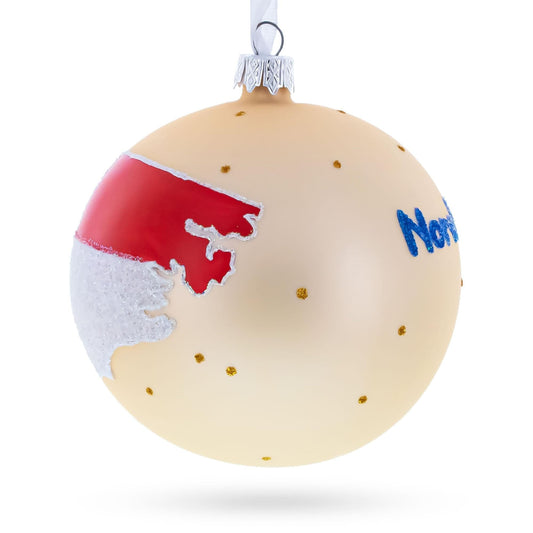 North Carolina State Glass Ball Christmas Ornament 4 Inches