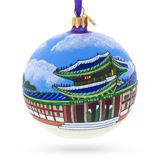 a blue ball with a painting on it