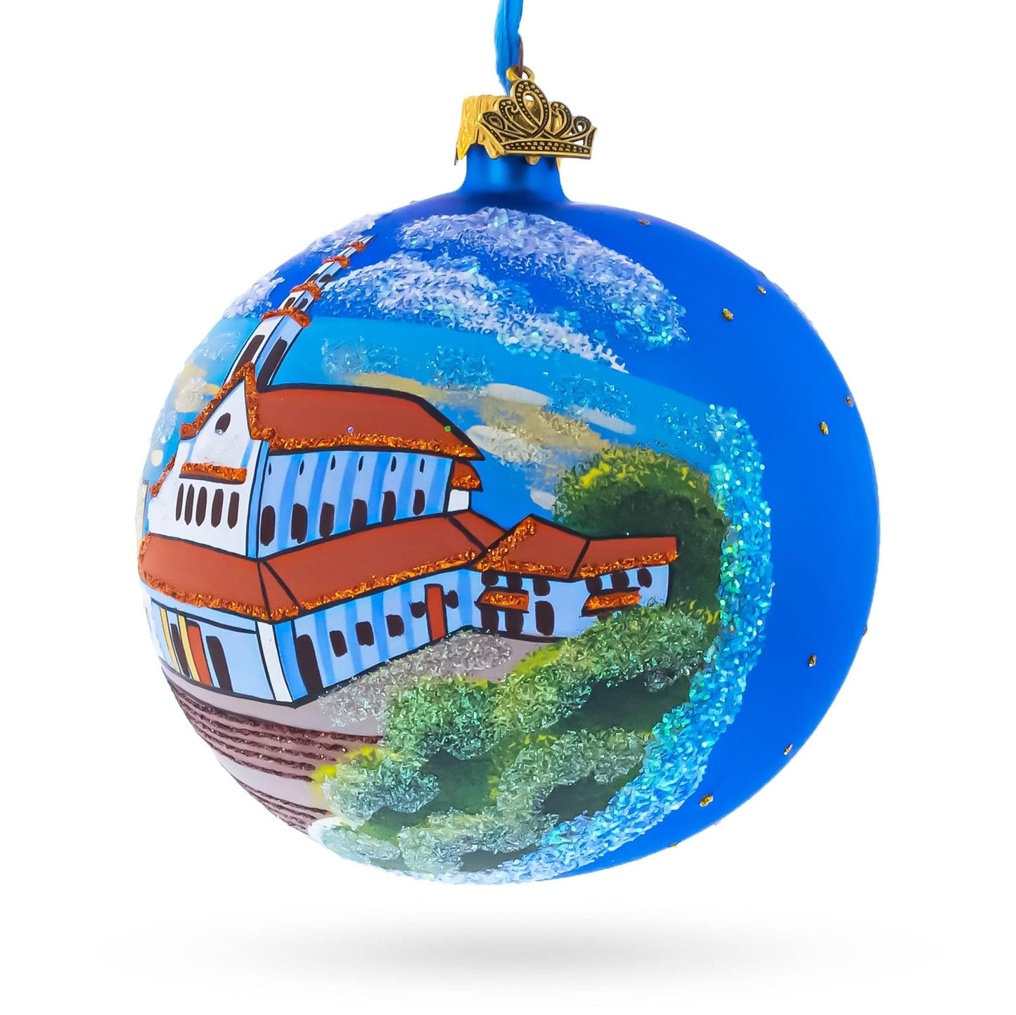Mount Monserrate, Bogota, Colombia Glass Ball Christmas Ornament 4 Inches