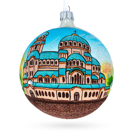 a ornament with a picture of a building