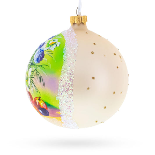 a white and green christmas ornament