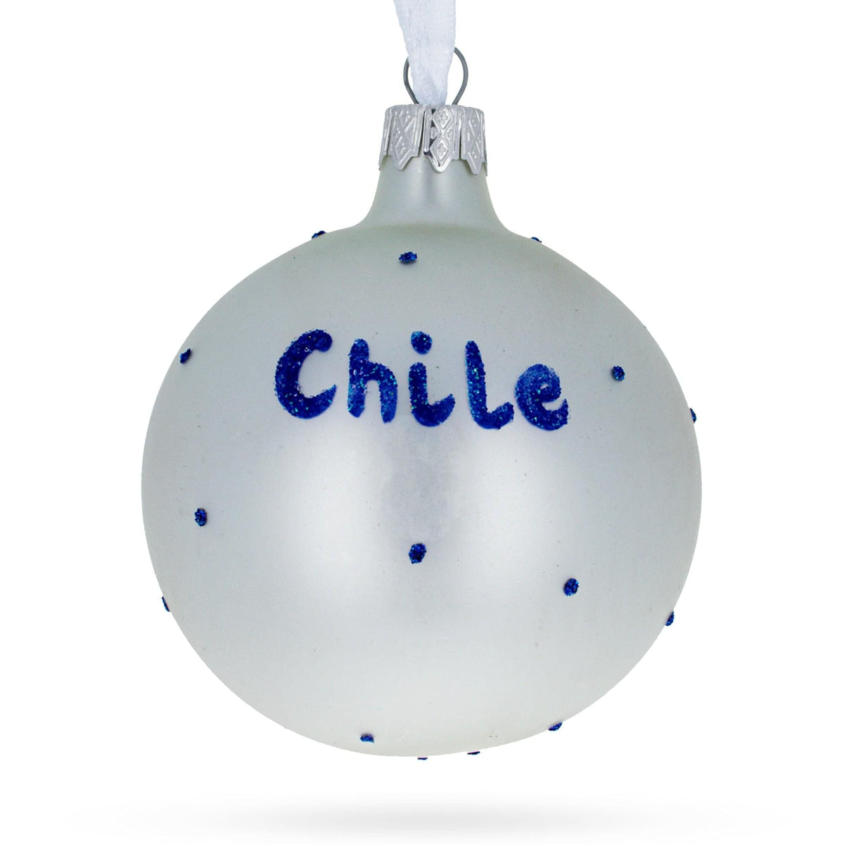 Flag of Chile Glass Ball Christmas Ornament 3.25 Inches