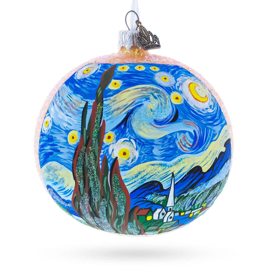 a blue and white christmas ornament