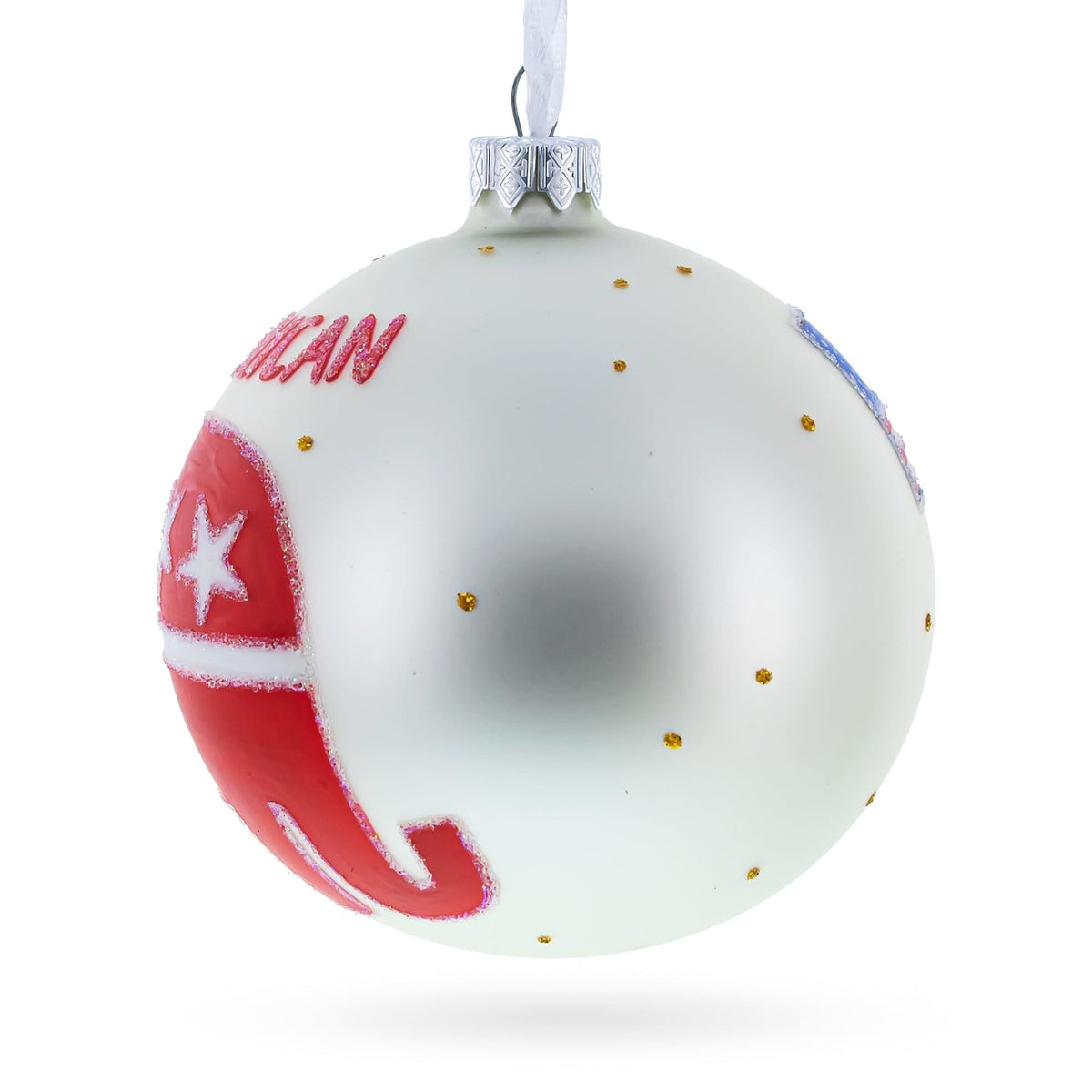 Republican Elephant Glass Ball Christmas Ornament 4 Inches