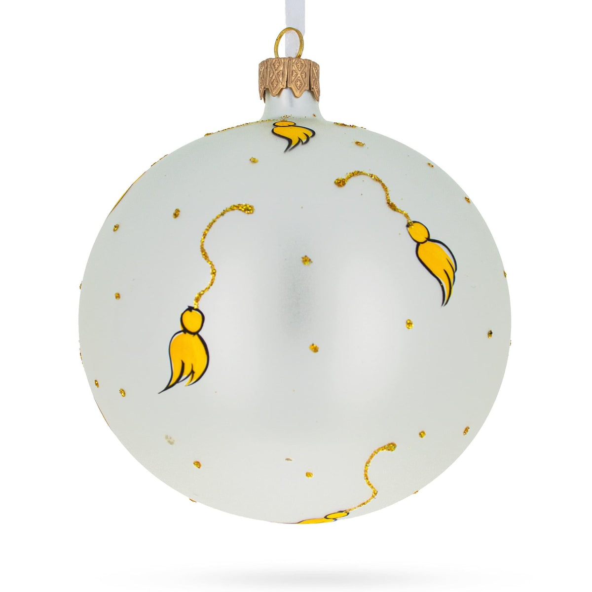 Cap and Tassel Commemorative Glass Ball Christmas Ornament 4 Inches.