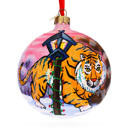 a colorful ornament with a tiger painted on it