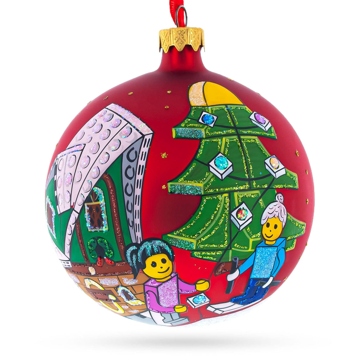 a red and green christmas ornament
