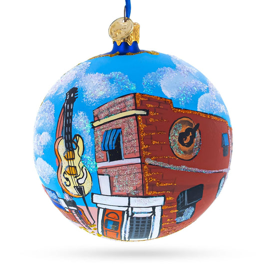 Memphis, Tennessee Glass Ball Christmas Ornament 4 Inches
