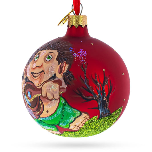 a red ball with a cartoon on it