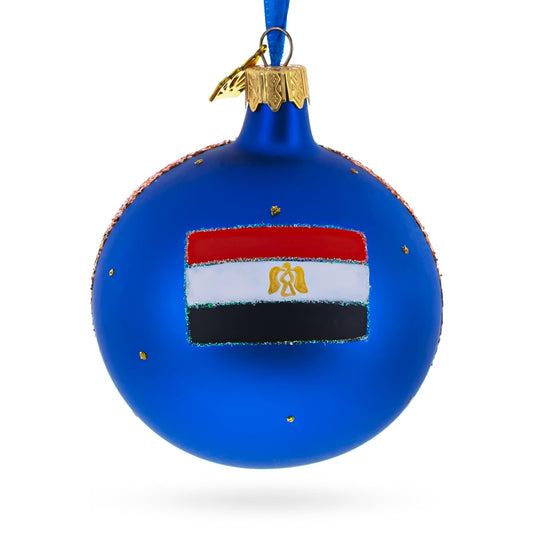 a blue ball with a flag painted on it