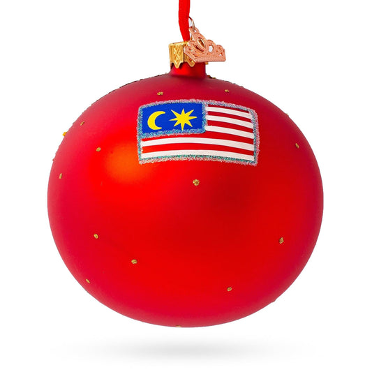 a red ball with a flag on it