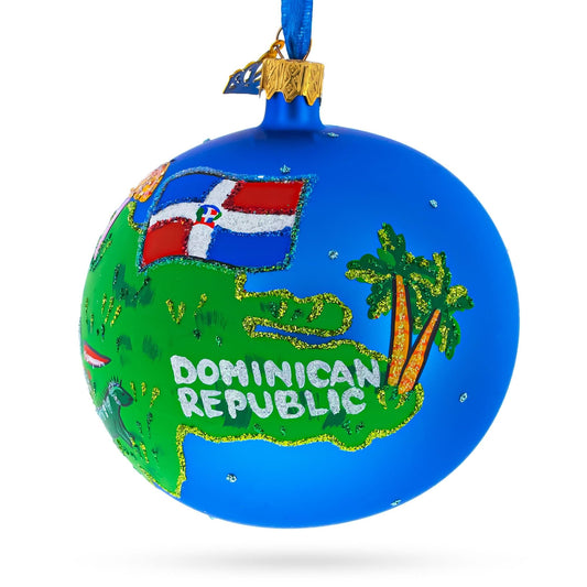 a blue ball with a map painted on it