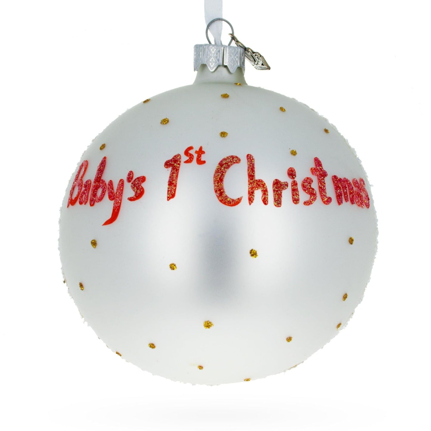 Snowman and Baby Deer First Christmas Glass Ball Christmas Ornament 4 Inches