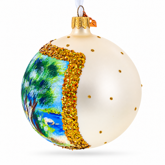 1883 Pierre-Auguste Renoir "Landscape on the Coast, near Menton" Glass Ball Christmas Ornament 4 Inches