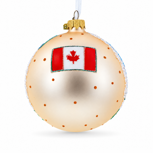 Parliament Hill and Buildings, Ottawa, Canada Glass Ball Christmas Ornament 4 Inches