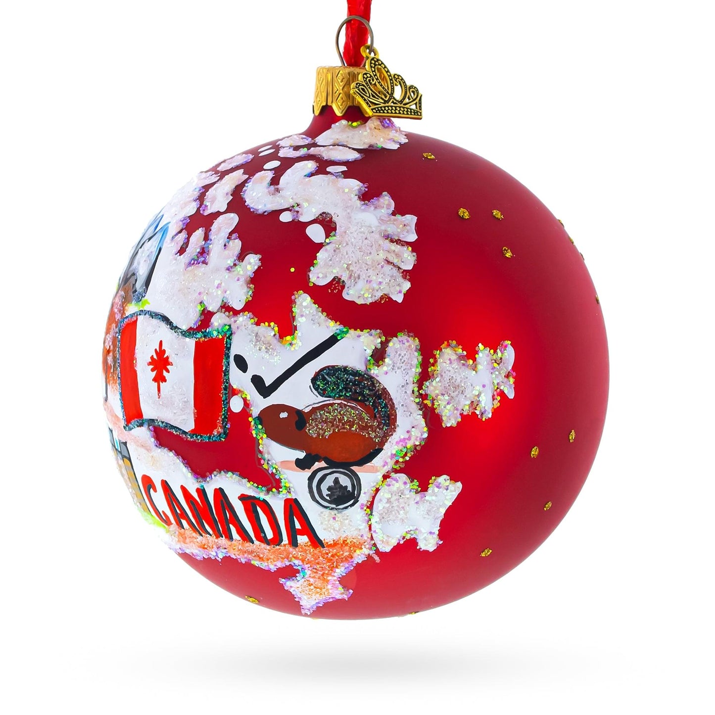 Travel to Canada Glass Ball Christmas Ornament 4 Inches