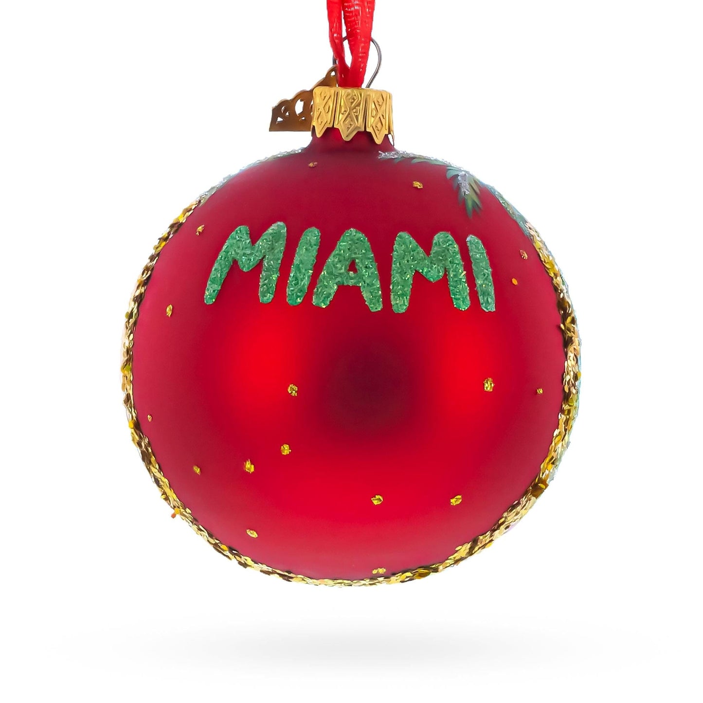 Lincoln Road, Miami, Florida Glass Ball Christmas Ornament 3.25 Inches
