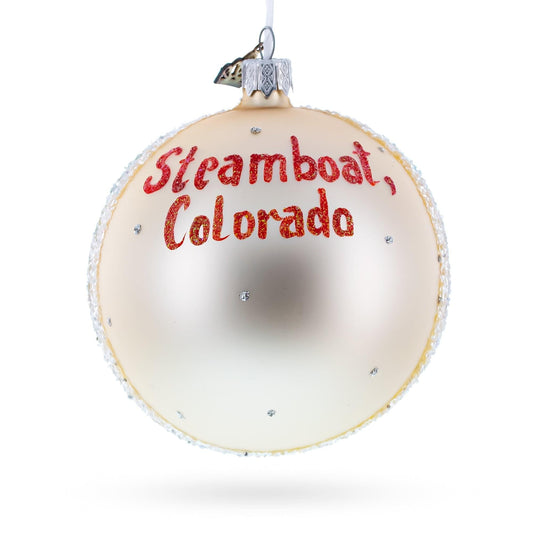 Steamboat Ski Resort, Colorado Glass Ball Christmas Ornament 4 Inches
