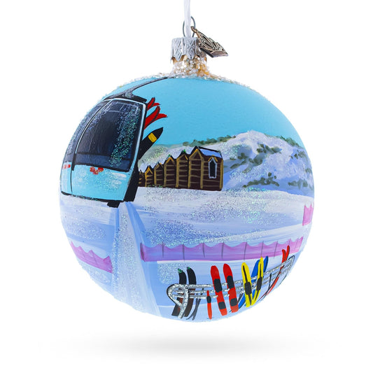 Steamboat Ski Resort, Colorado Glass Ball Christmas Ornament 4 Inches