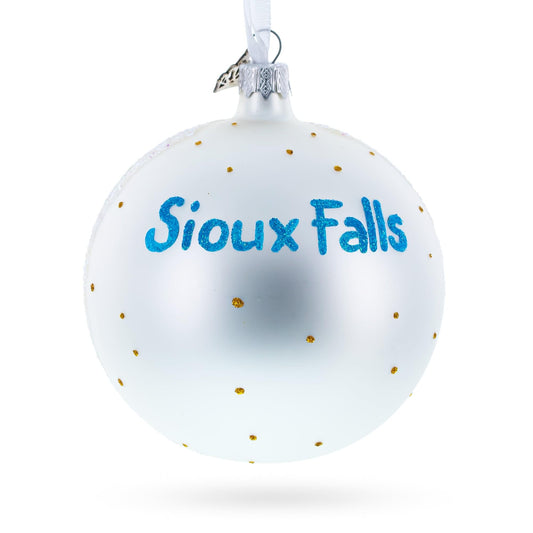 Falls Park, Sioux Falls, South Dakota Glass Ball Christmas Ornament 4 Inches