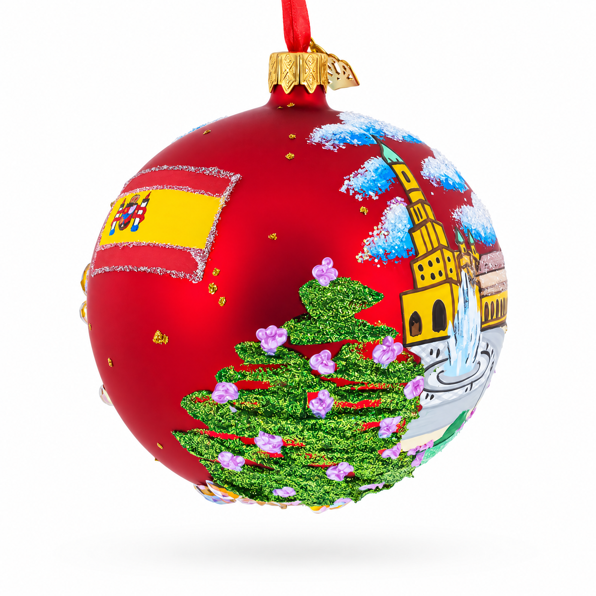 The Plaza de España (Spain Square) Sevilla, Spain Glass Ball Christmas Ornament