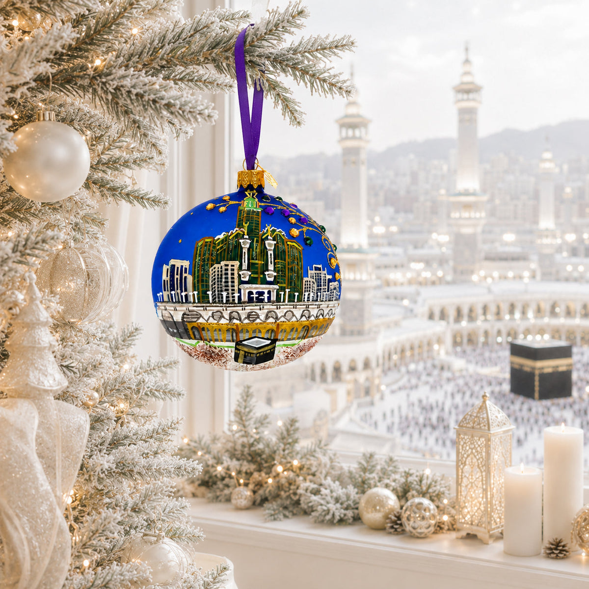Masjid al-Haram, Mecca, Saudi Arabia Glass Christmas Ornament