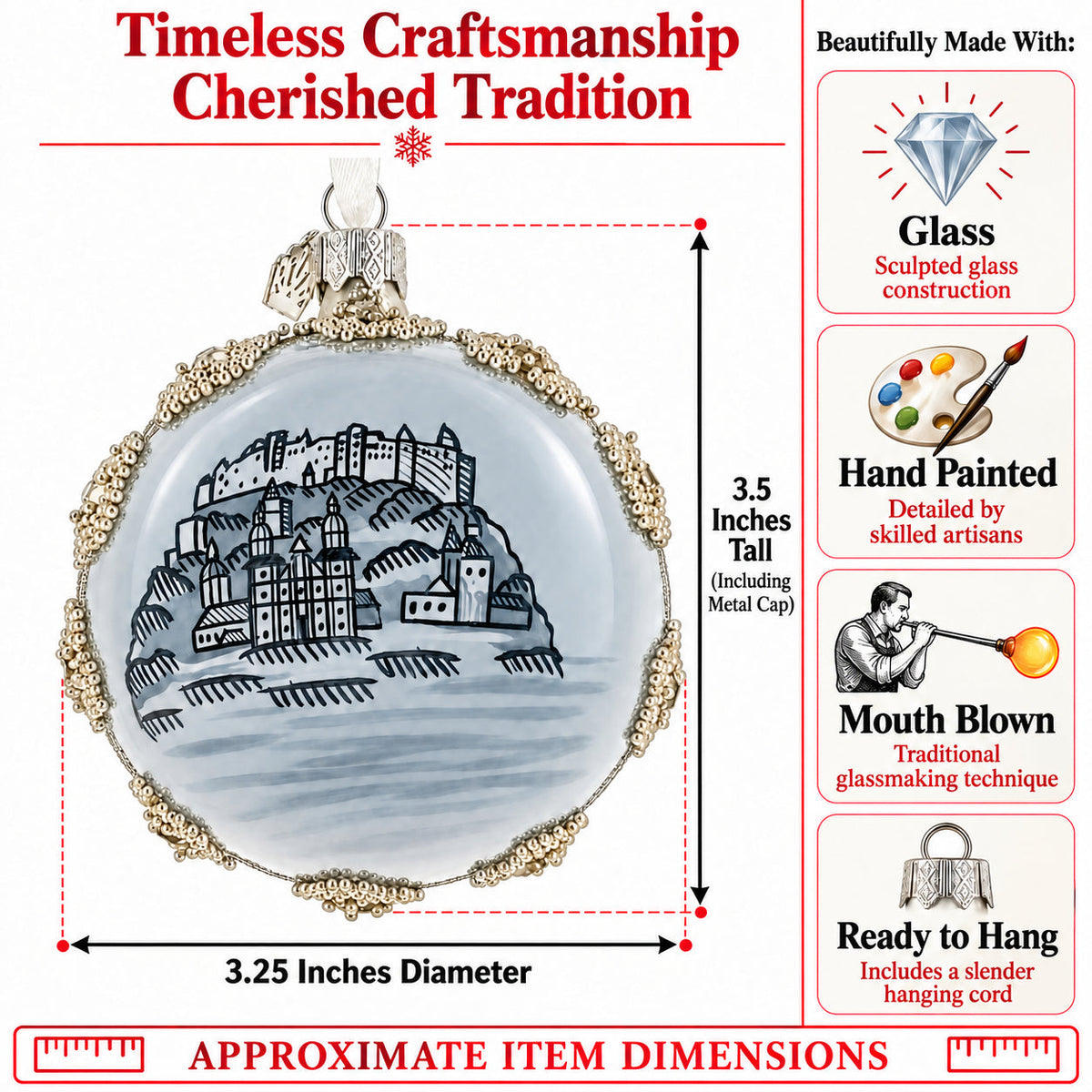 Salzburg, Austria Glass Ball Christmas Ornament