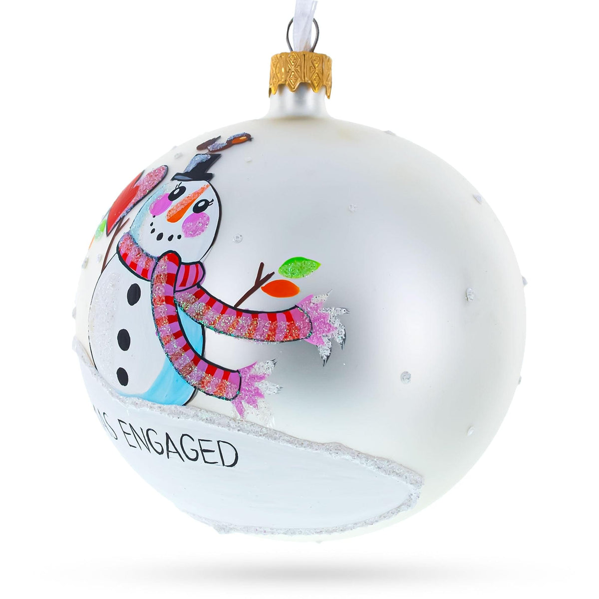 a white ball with a snowman painted on it