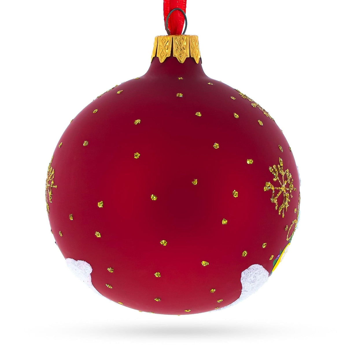 Dogs Celebrating with Cocktails Glass Ball Christmas Ornament 3.25 Inches