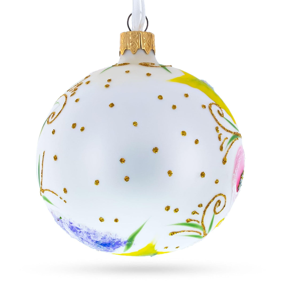 a white and yellow ornament