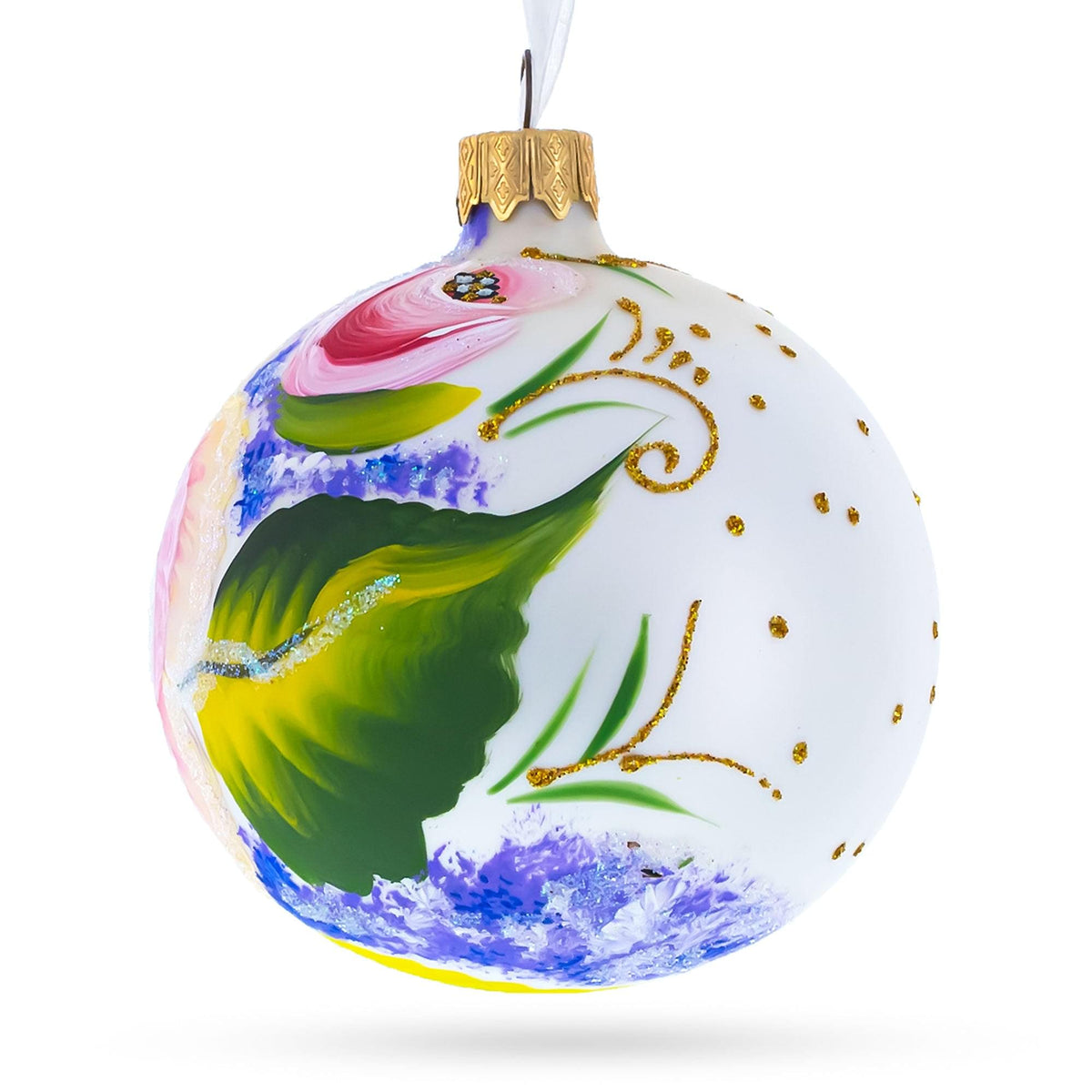 a white and green christmas ornament