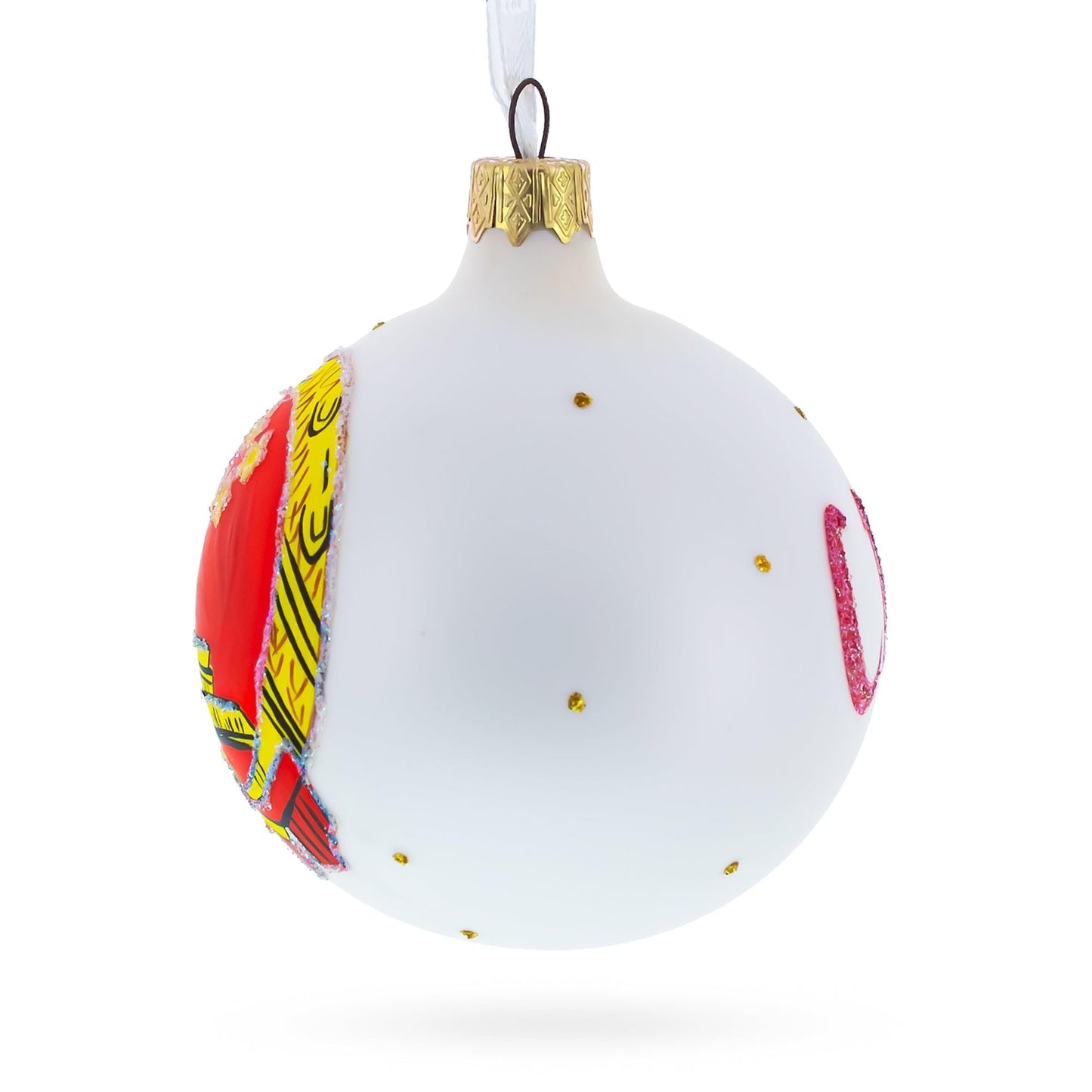 China Coat of Arms Glass Ball Christmas Ornament 3.25 Inches