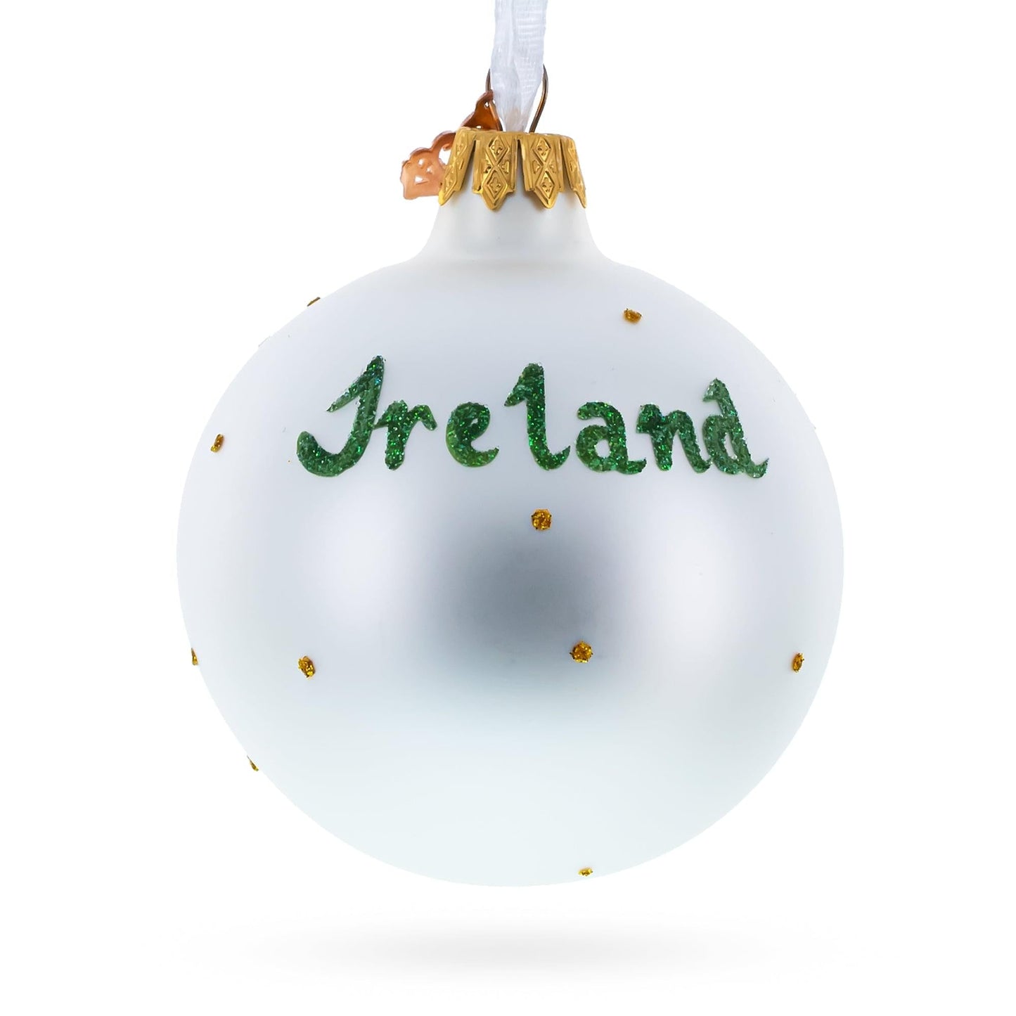 Flag of Ireland Glass Ball Christmas Ornament 3.25 Inches