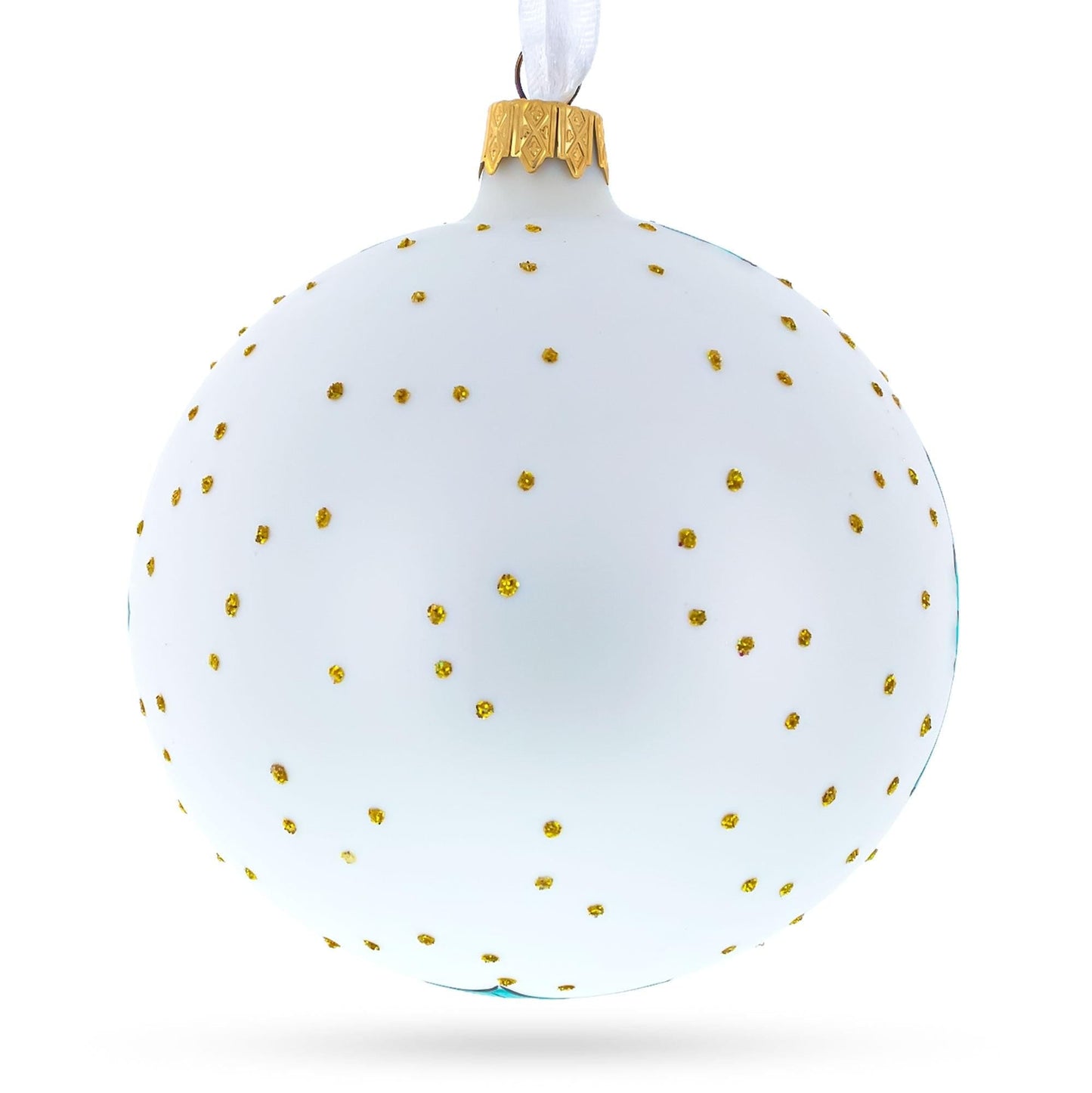 Ballet Dancers Glass Ball Christmas Ornament 4 Inches