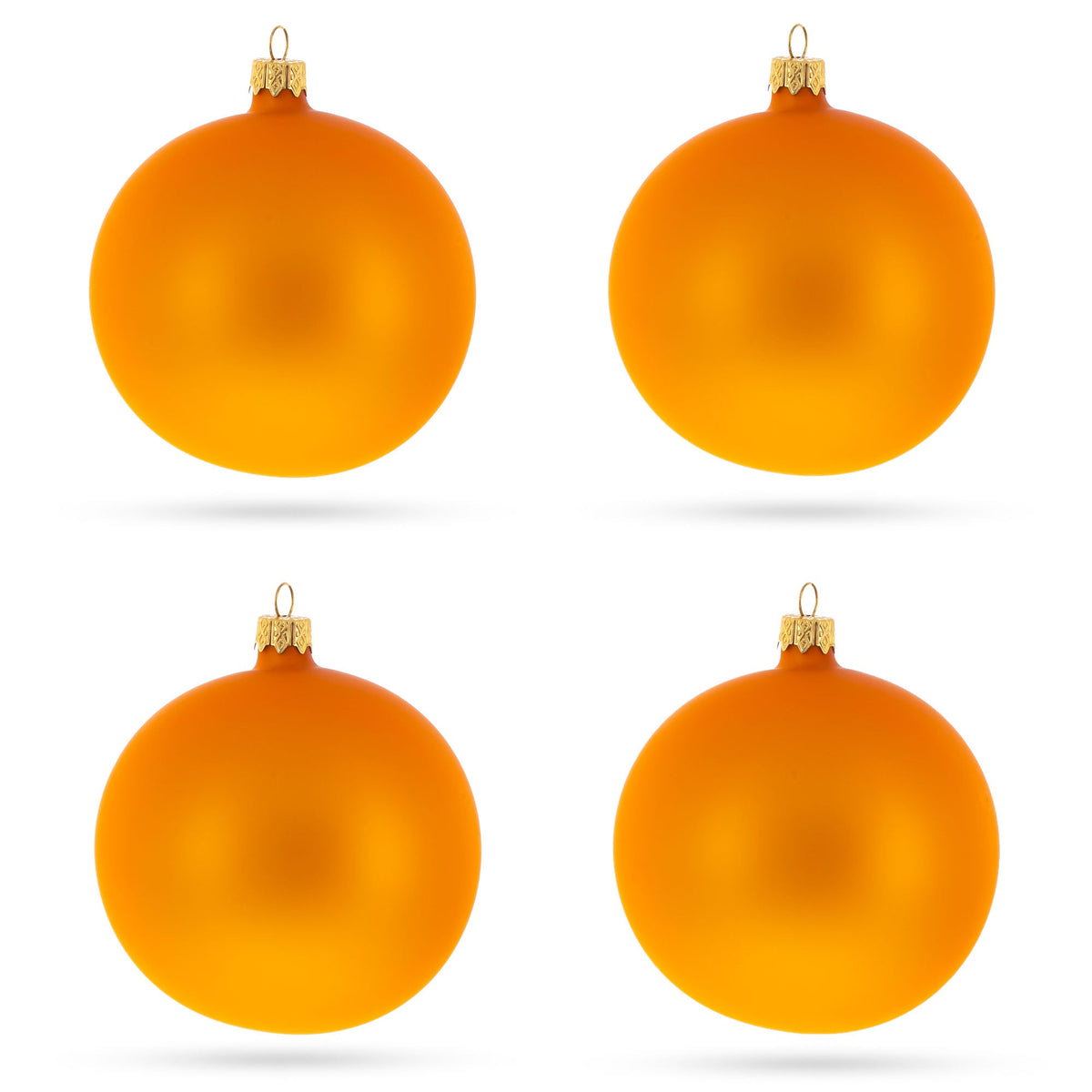 a set of orange ornaments