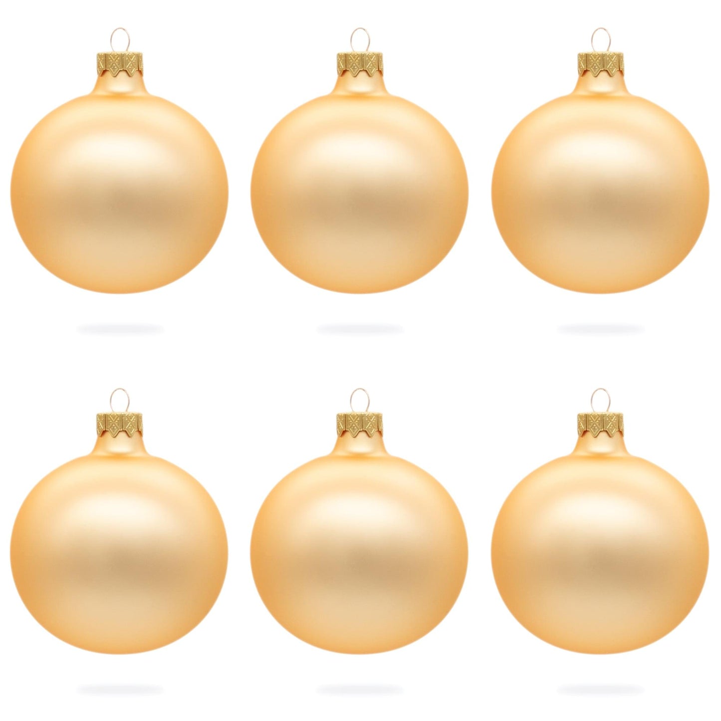 Set of 6 Rose Gold Glass Ball Ornaments 3.25 Inches